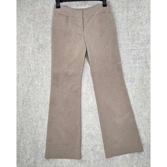 Ann Taylor Signature Womens Flared Trousers Size 6 Beige Polyester/Rayon/Spandex - Picture 1 of 6